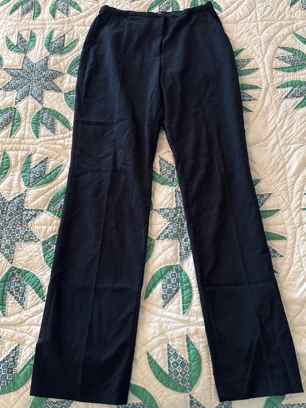 H&M navy blue Straight-Leg Women's Dress Pants